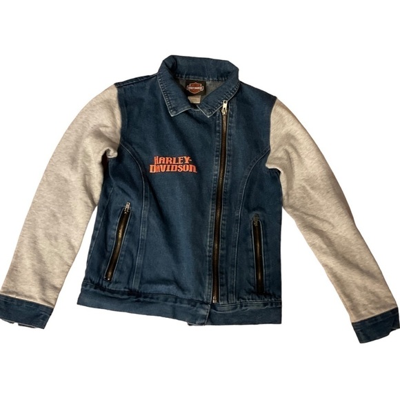 - HARLEY DAVIDSON GIRLS 10/12 DENIM JACKET - Picture 1 of 7